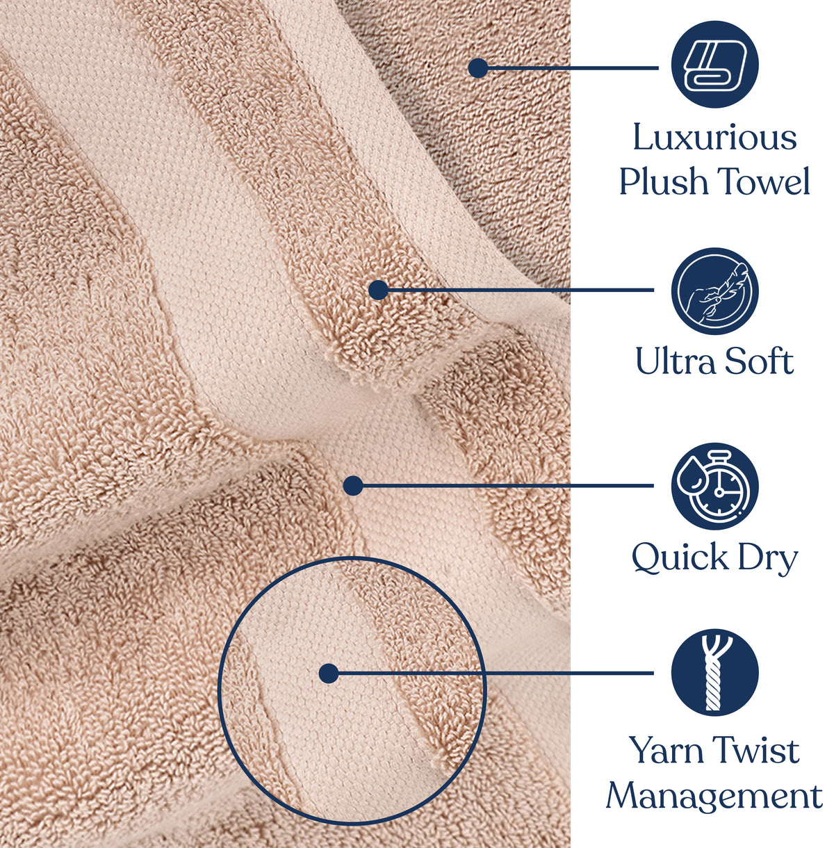 Delara 100% Organic Cotton Soft, Quick Dry & Ultra-Absorbent 30"x58", Bath Towels(Pack of 4)