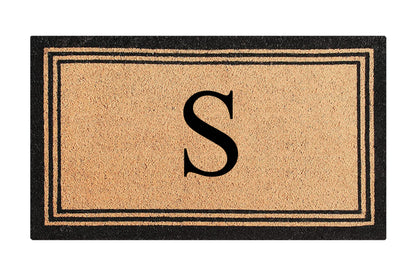 A1HC Personalized Monogram Coir Door Mat – Front Door Mat with Border Design, PVC Backing Outdoor Entryway Doormat
