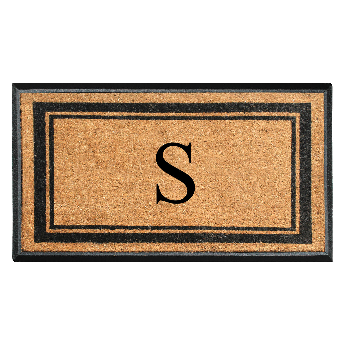 A1HC Personalized Monogram Rubber Coir Door Mat 30" x 48" – Custom Front Door Mat with Non-Slip Rubber Backing for Entryway, Porch & Patio