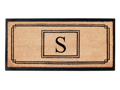 A1HC Natural Coir Monogrammed Heavy Duty Entrance Door Mat 24X48, Anti-Shed Treated Durable Doormat