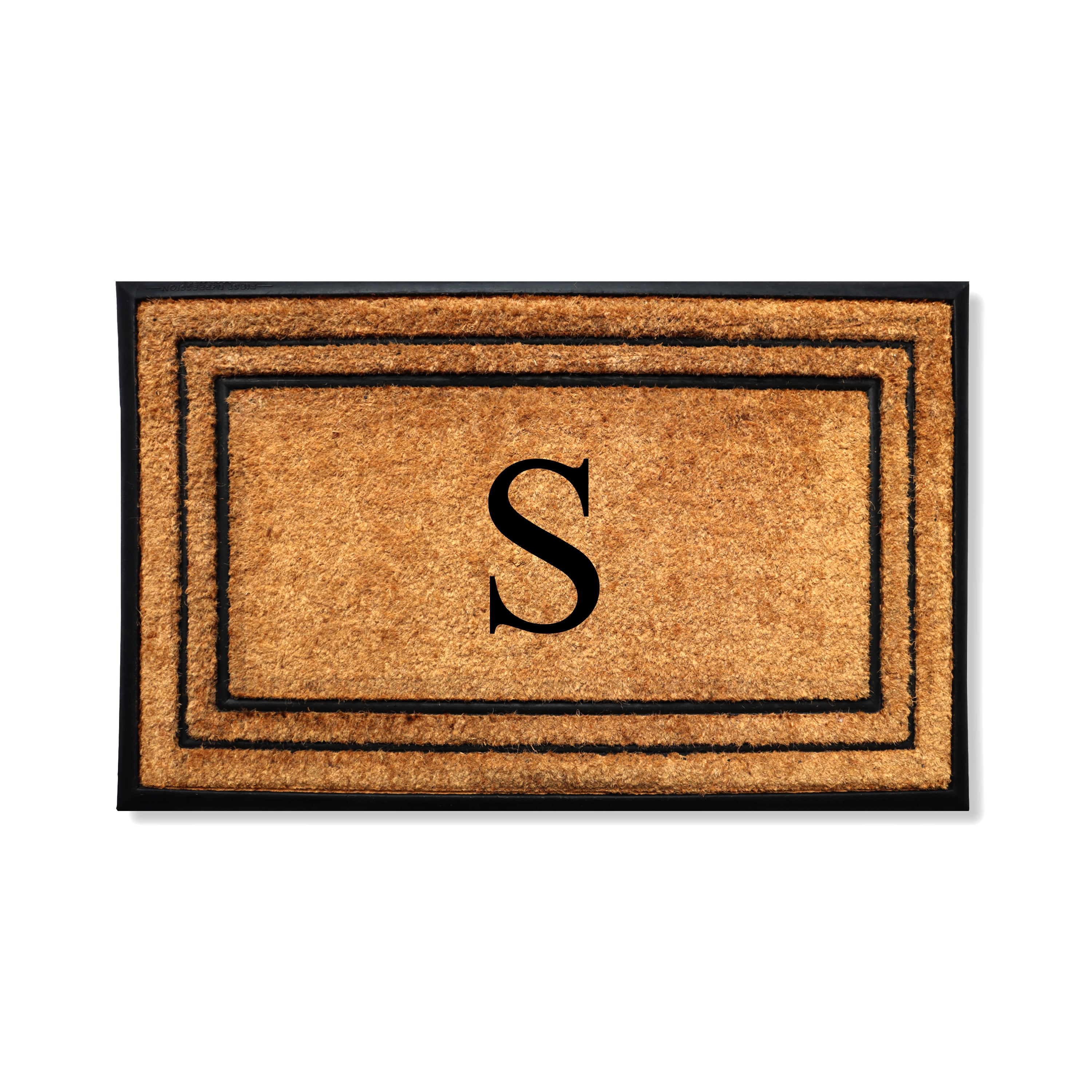 A1HC Personalized Monogram Coir Door Mat 30" x 60" Custom Front Door Entryway Mat with Rubber Border Non-Slip