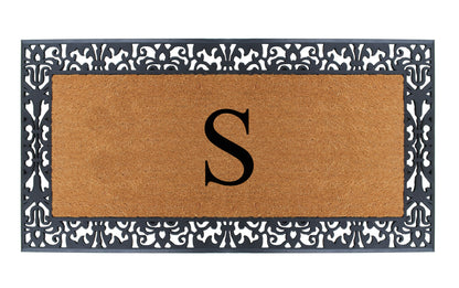 A1HC Natural Coir Monogrammed Outdoor Entrance Door Mat 30X60, Anti-Shed Treated Durable Doormat