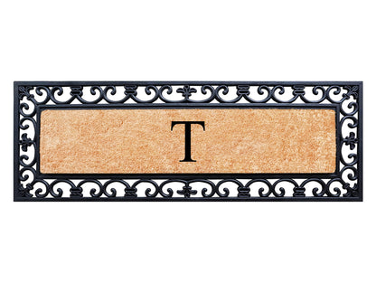 A1HC Rubber Coir Doormat For Outdoor Entrance, Anti-Shed Treated Front Door Mat 18x48, Monogrammed