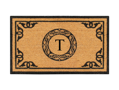 A1HC Natural Coir Door Mat 24x39, Anti-Shed Treated Durable Doormat for Outdoor Entrance Monogrammed