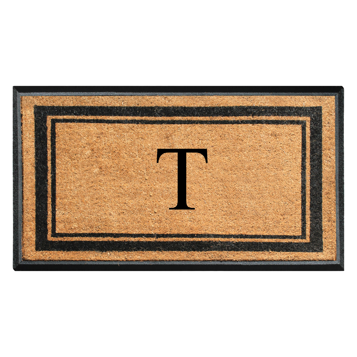 A1HC Personalized Monogram Rubber Coir Door Mat 30" x 48" – Custom Front Door Mat with Non-Slip Rubber Backing for Entryway, Porch & Patio