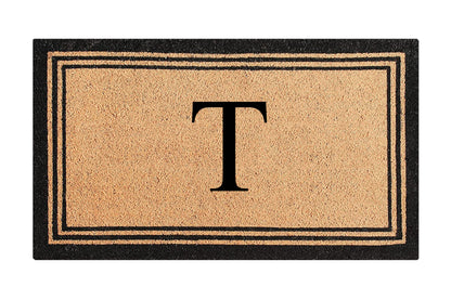 A1HC Personalized Monogram Coir Door Mat – Front Door Mat with Border Design, PVC Backing Outdoor Entryway Doormat