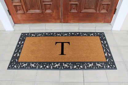 A1HC Natural Coir Monogrammed Outdoor Entrance Door Mat 30X60, Anti-Shed Treated Durable Doormat