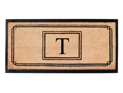 A1HC Natural Coir Monogrammed Heavy Duty Entrance Door Mat 24X48, Anti-Shed Treated Durable Doormat