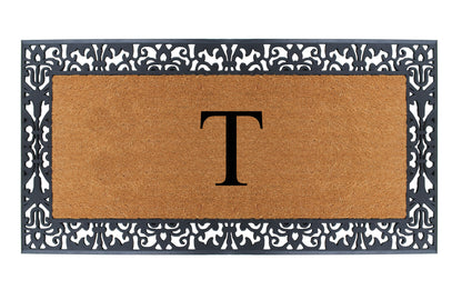 A1HC Natural Coir Monogrammed Outdoor Entrance Door Mat 30X60, Anti-Shed Treated Durable Doormat