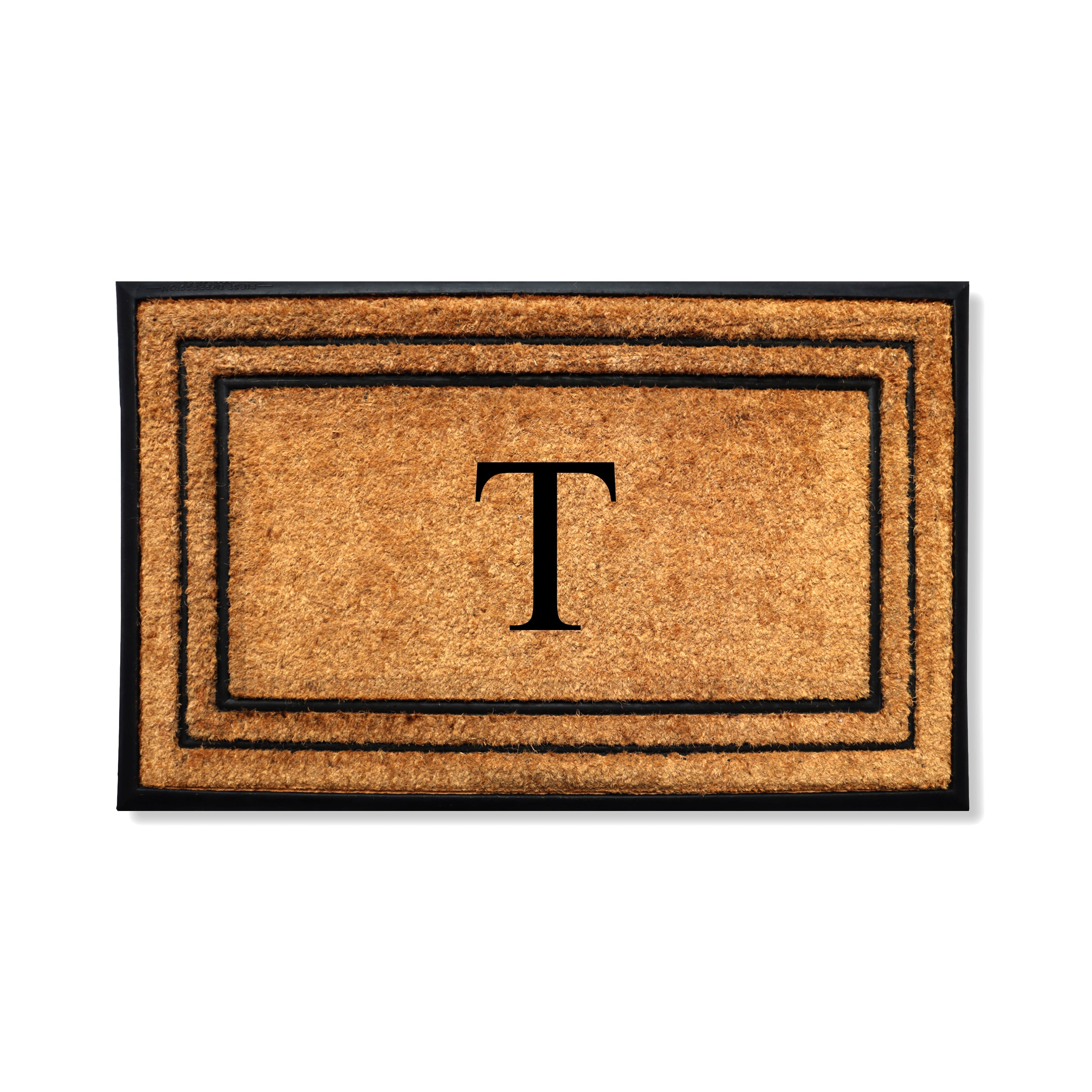 A1HC Personalized Monogram Coir Door Mat 24" x 39" Custom Front Door Entryway Mat with Rubber Border Non-Slip