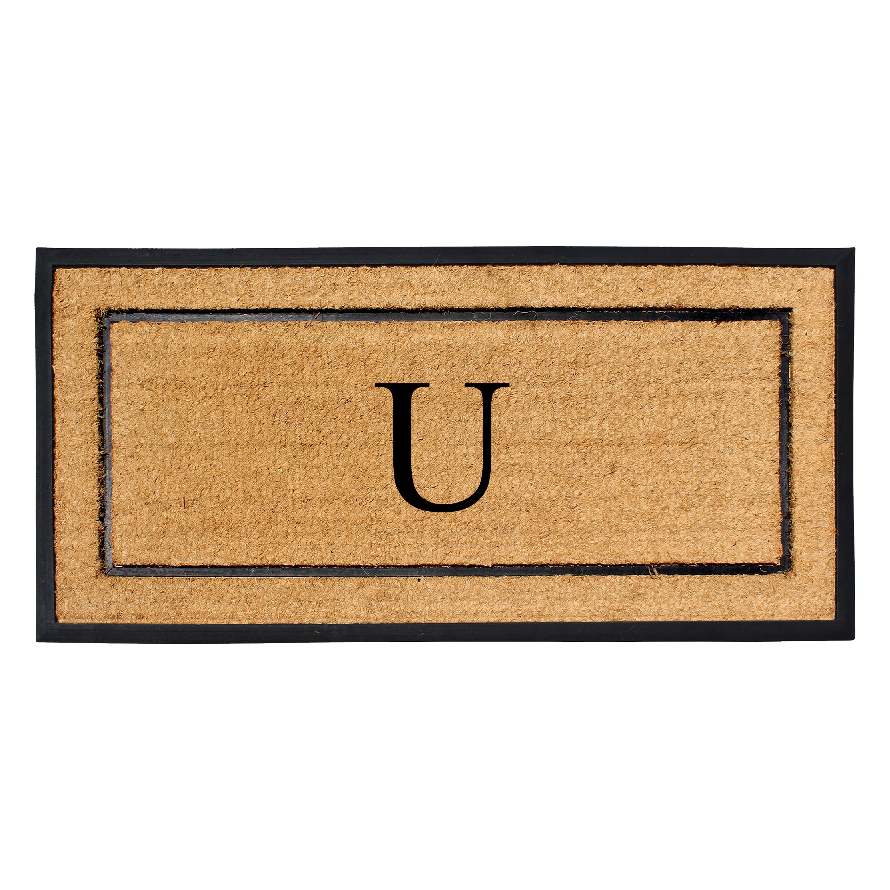 A1HC Personalized Door Mat 30" x 60" Custom Monogram Coir Doormat with Rubber Border, Non-Slip Outdoor Entry Mat