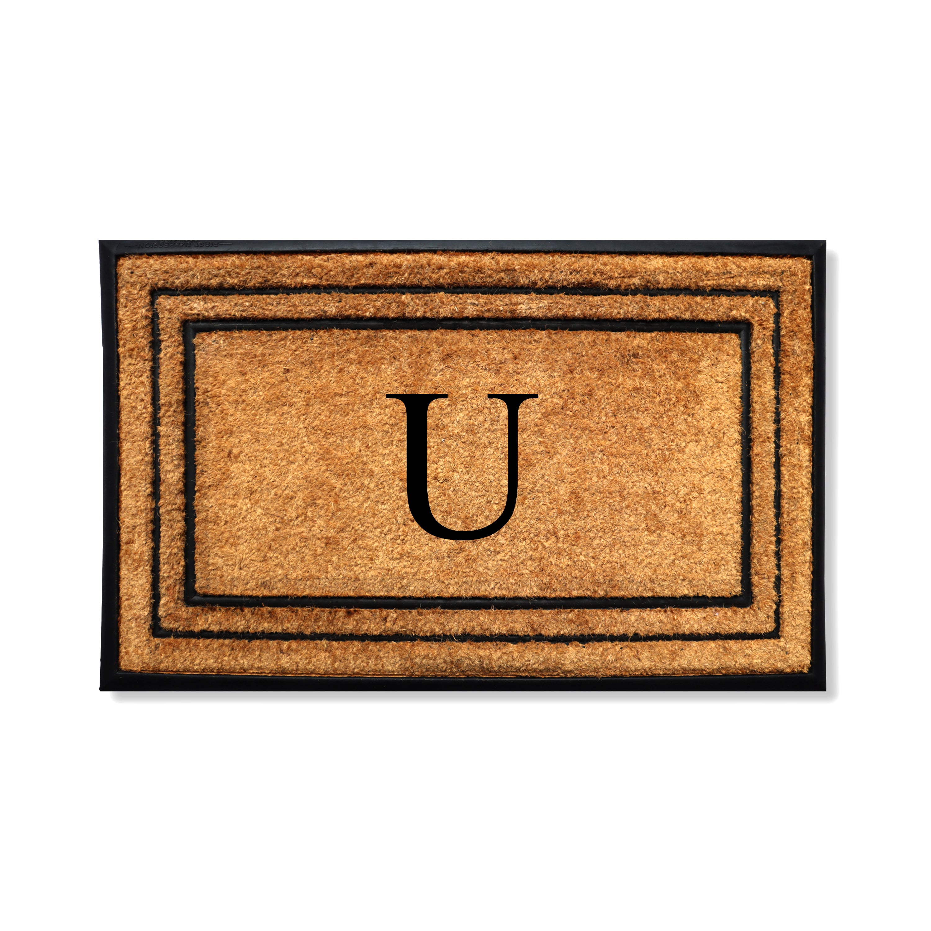 A1HC Personalized Monogram Coir Door Mat 25" x 57" Custom Front Door Entryway Mat with Rubber Border Non-Slip