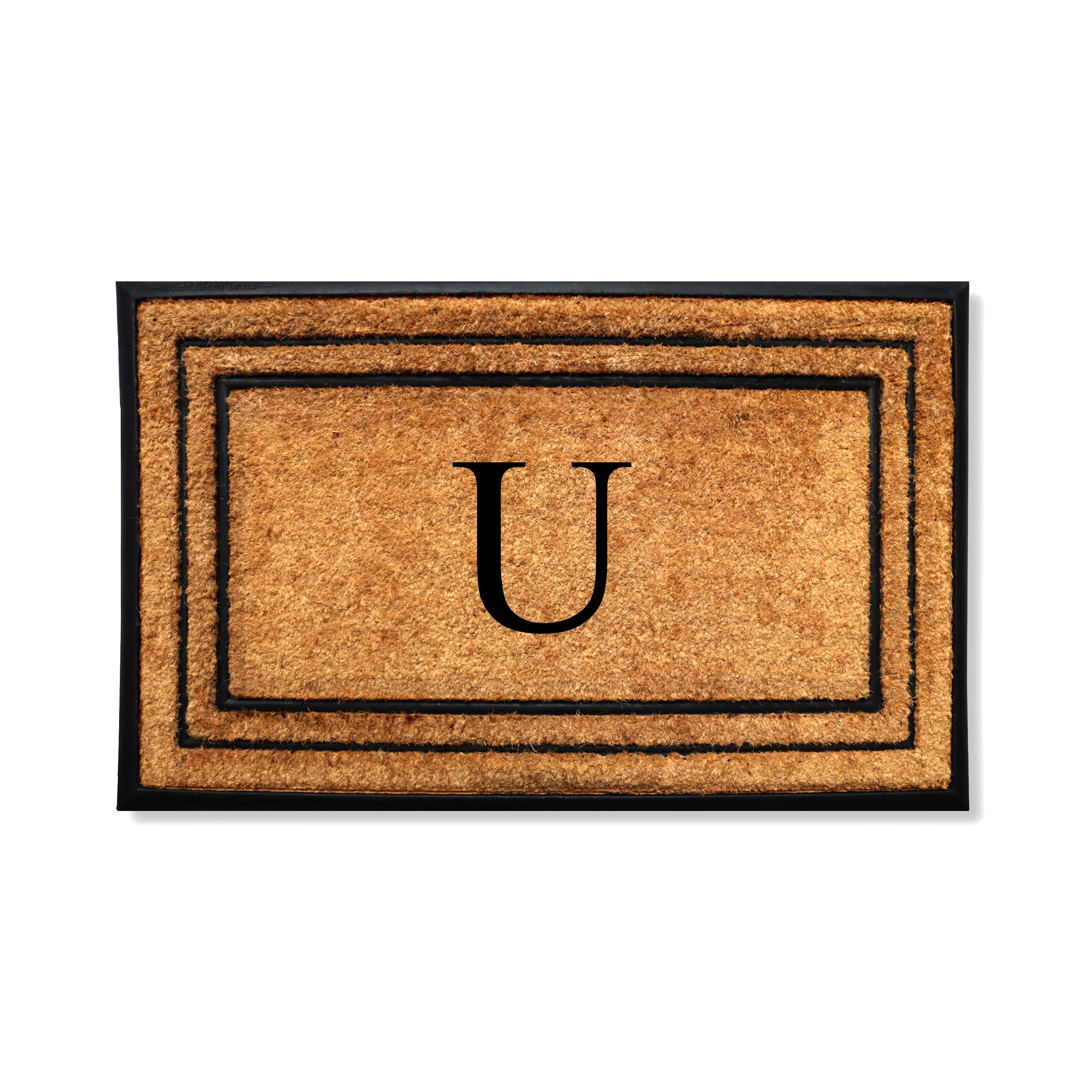A1HC Personalized Monogram Coir Door Mat 30" x 60" Custom Front Door Entryway Mat with Rubber Border Non-Slip