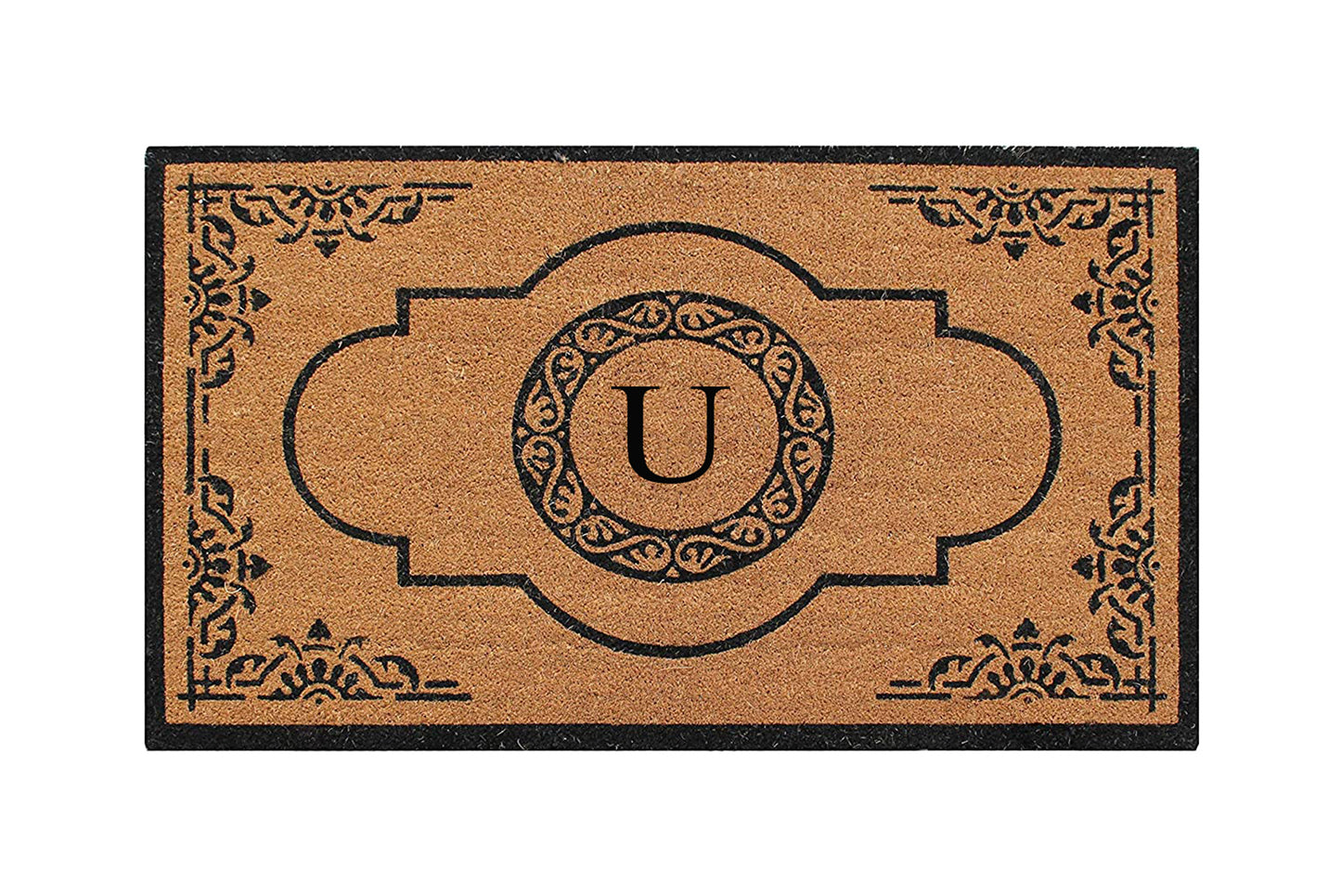 A1HC Natural Coir Durable Anti-Shed Treated Outdoor Entrance Monogrammed Doormat