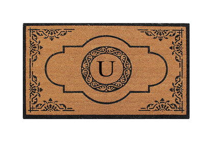 A1HC Natural Coir Durable Anti-Shed Treated Outdoor Entrance Monogrammed Doormat