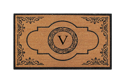A1HC Natural Coir Durable Anti-Shed Treated Outdoor Entrance Monogrammed Doormat
