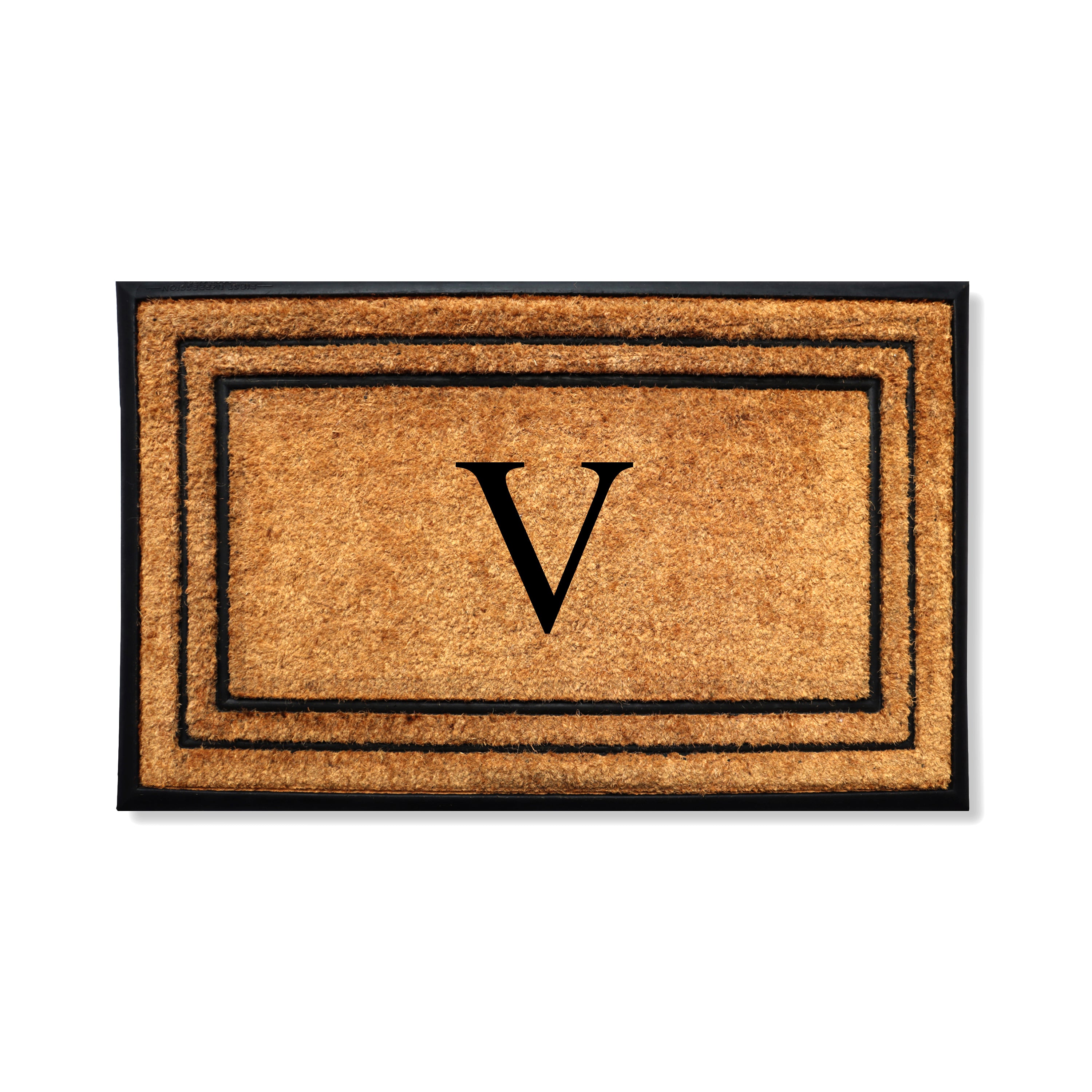 A1HC Personalized Monogram Coir Door Mat 25" x 57" Custom Front Door Entryway Mat with Rubber Border Non-Slip