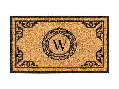 A1HC Natural Coir Door Mat 24x39, Anti-Shed Treated Durable Doormat for Outdoor Entrance Monogrammed
