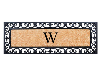 A1HC Rubber Coir Doormat For Outdoor Entrance, Anti-Shed Treated Front Door Mat 18x48, Monogrammed
