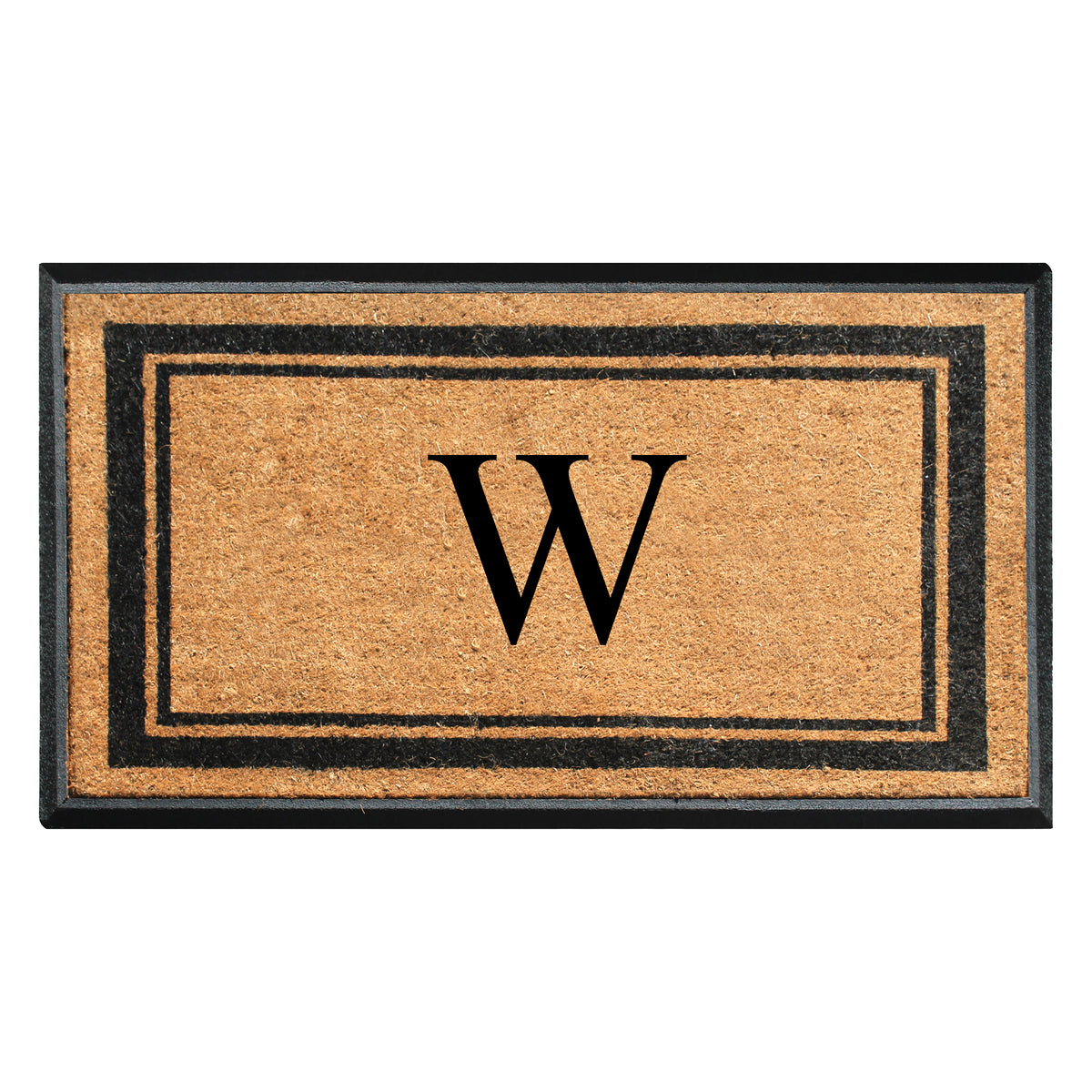 A1HC Personalized Monogram Rubber Coir Door Mat 30" x 48" – Custom Front Door Mat with Non-Slip Rubber Backing for Entryway, Porch & Patio