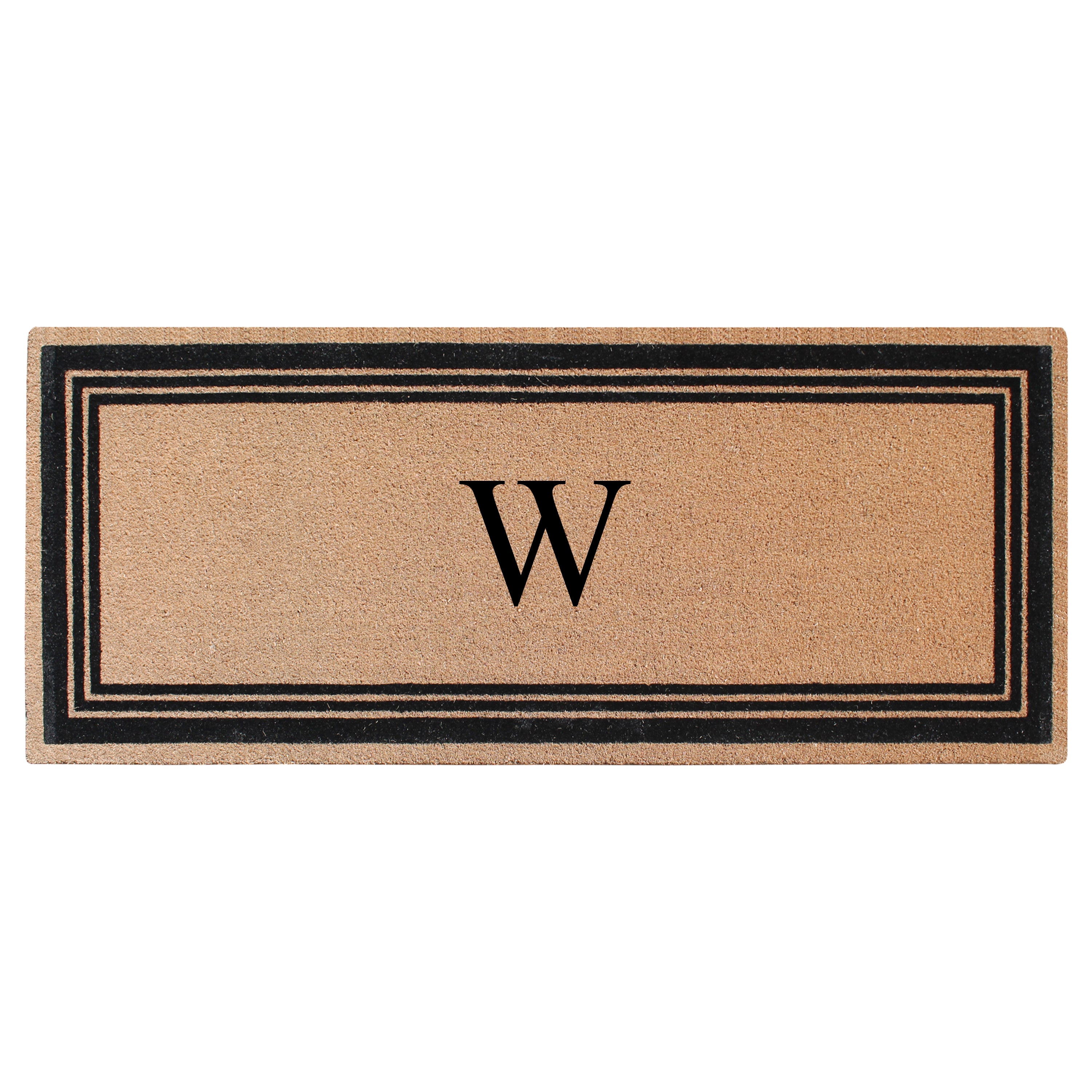 A1HC Personalized Monogrammed Coir Doormat – Classic Border Coco Fiber Outdoor Front Door Mat