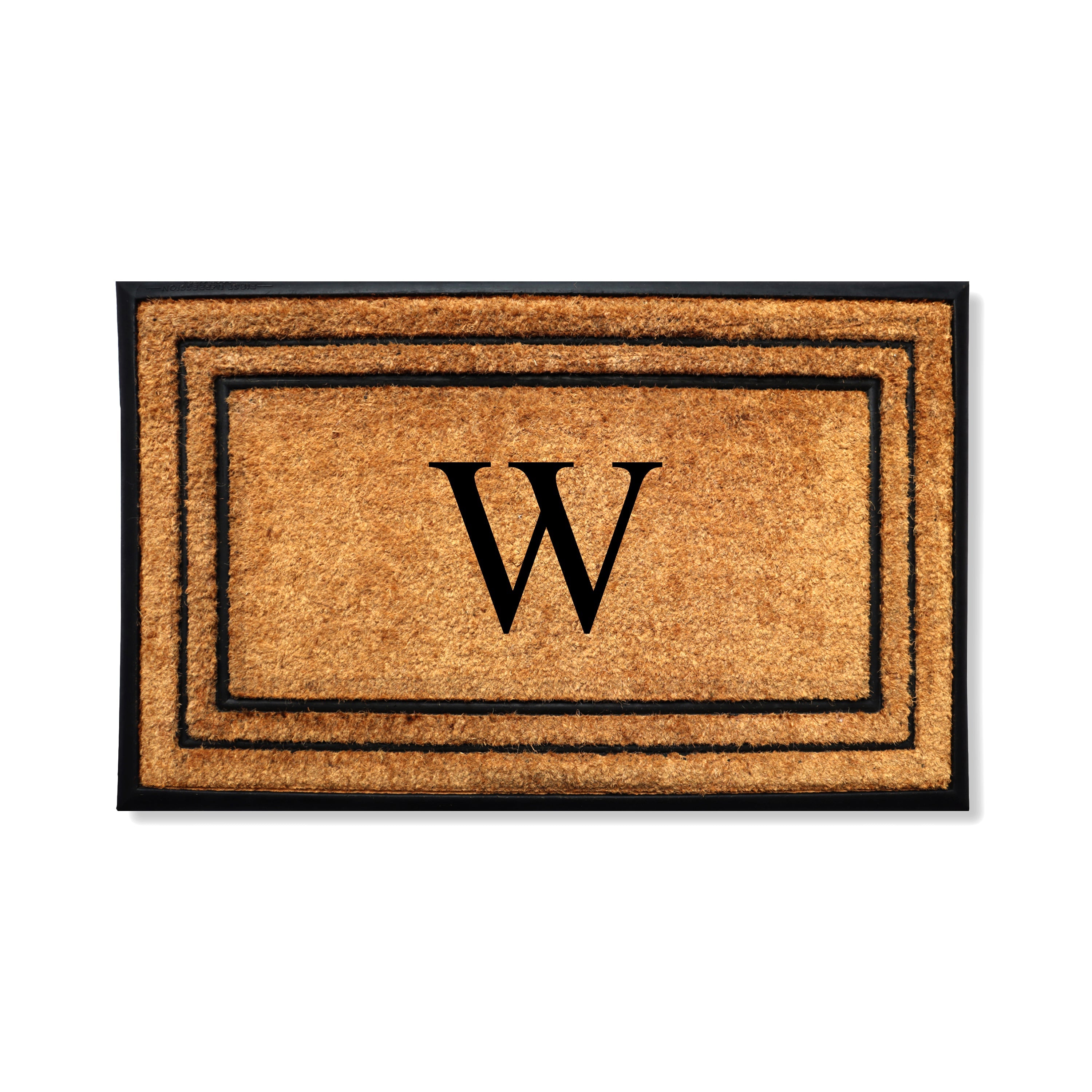 A1HC Personalized Monogram Coir Door Mat 30" x 60" Custom Front Door Entryway Mat with Rubber Border Non-Slip