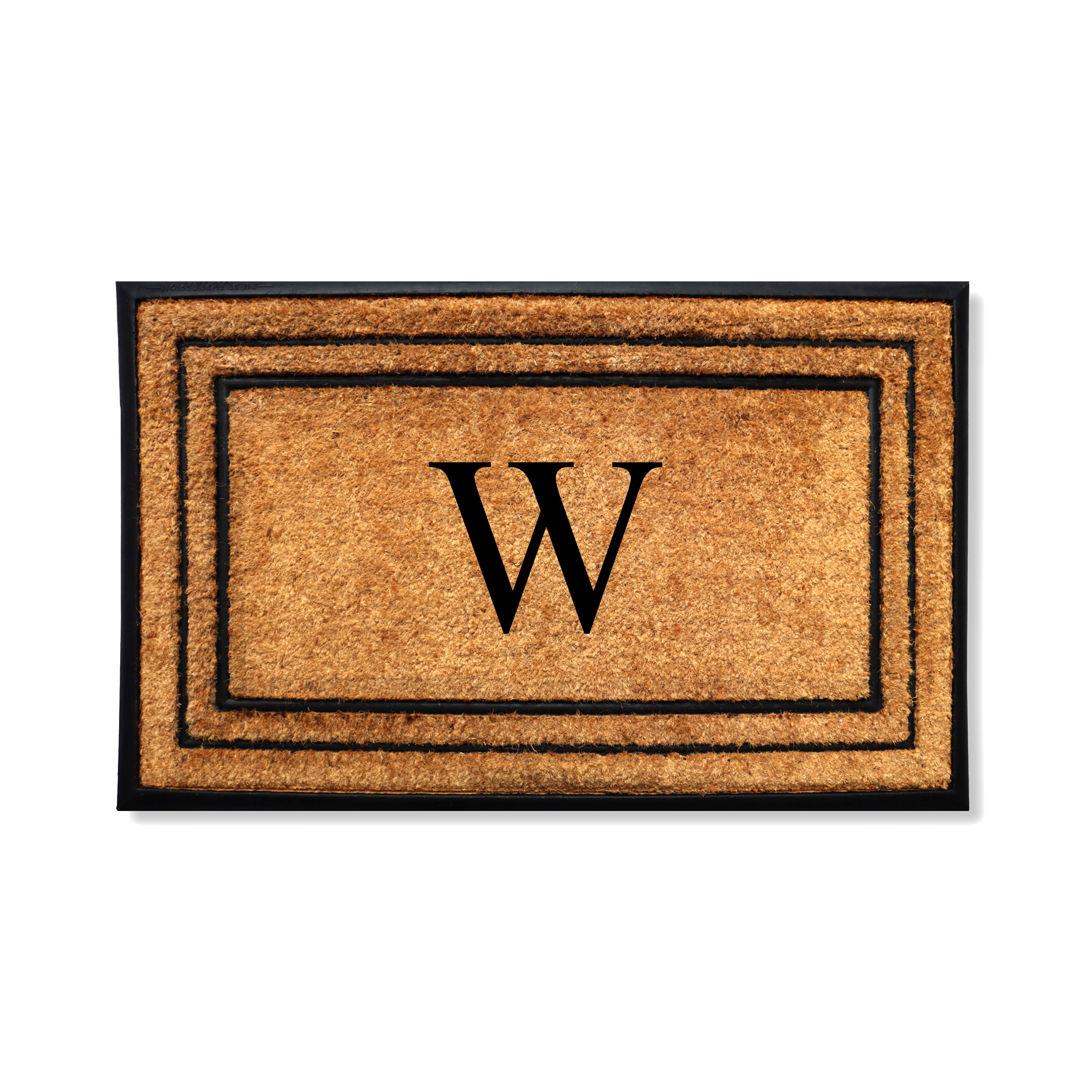 A1HC Personalized Monogram Coir Door Mat 18" x 32" Custom Front Door Entryway Mat with Rubber Border Non-Slip