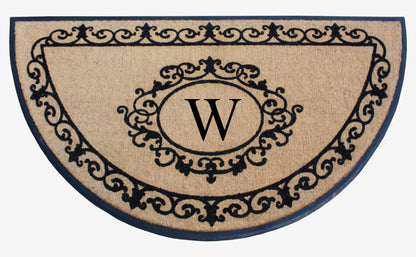A1HC Natural Coir & Rubber Hand Flocked Large Monogrammed Thick Door Mat 36"x72" Entrance Doormats