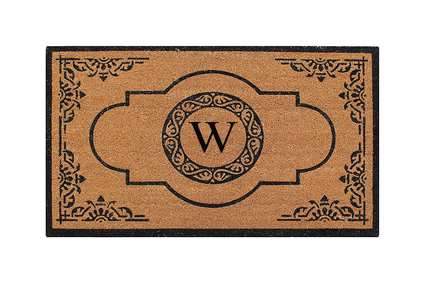 A1HC Natural Coir Durable Anti-Shed Treated Outdoor Entrance Monogrammed Doormat