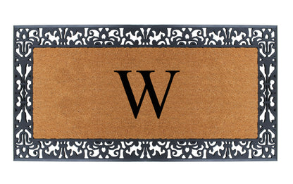 A1HC Natural Coir Monogrammed Outdoor Entrance Door Mat 30X60, Anti-Shed Treated Durable Doormat