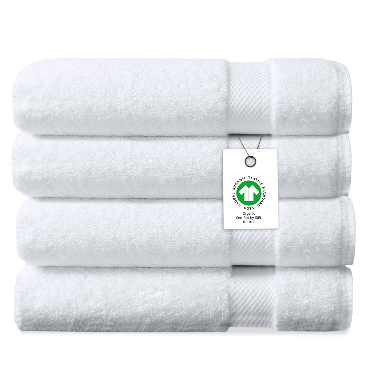 Delara 100% Organic Cotton Soft, Quick Dry & Ultra-Absorbent 30"x58", Bath Towels(Pack of 4)