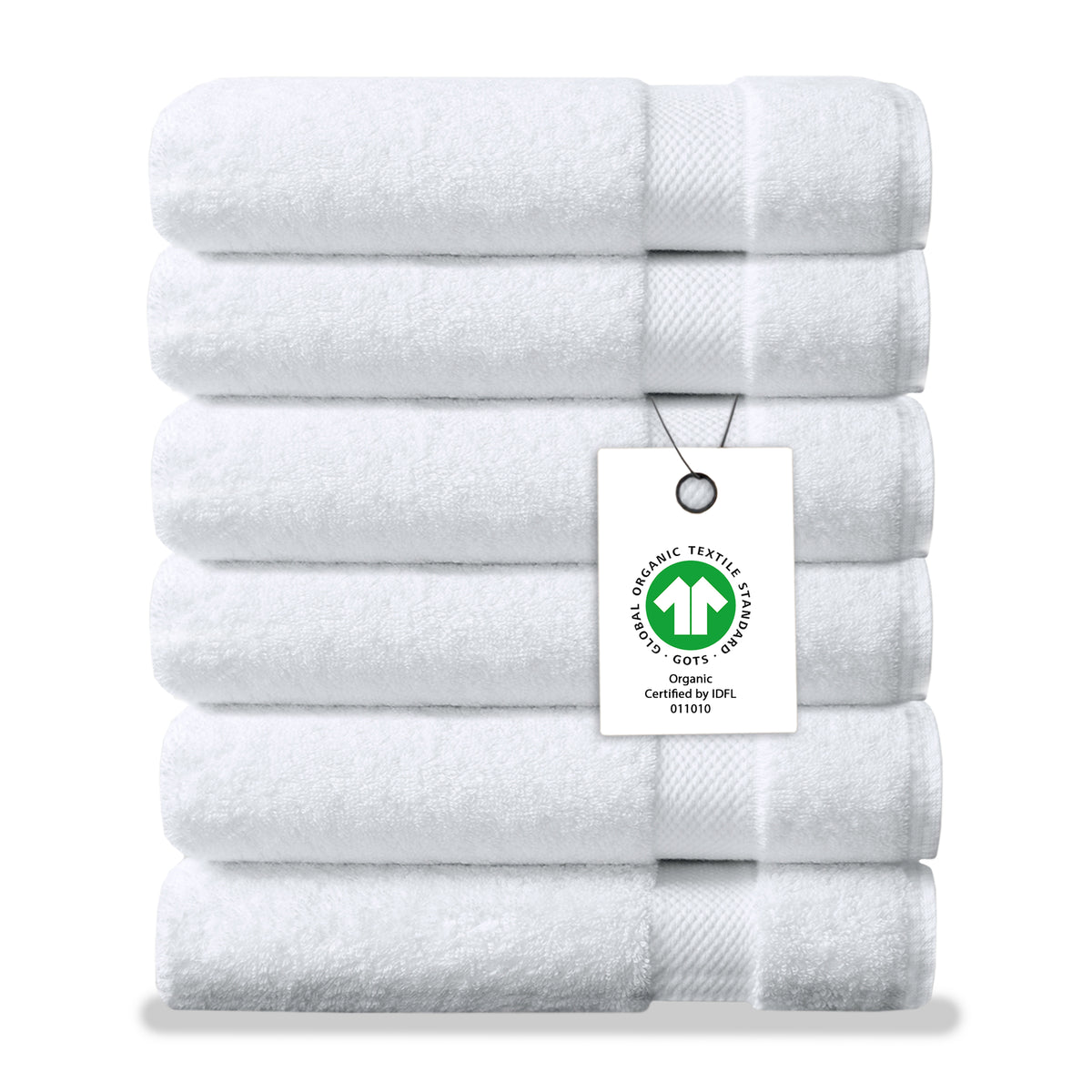 Delara 100% Organic Cotton Soft, Quick Dry & Ultra-Absorbent Wash Cloth (Pack of 6)