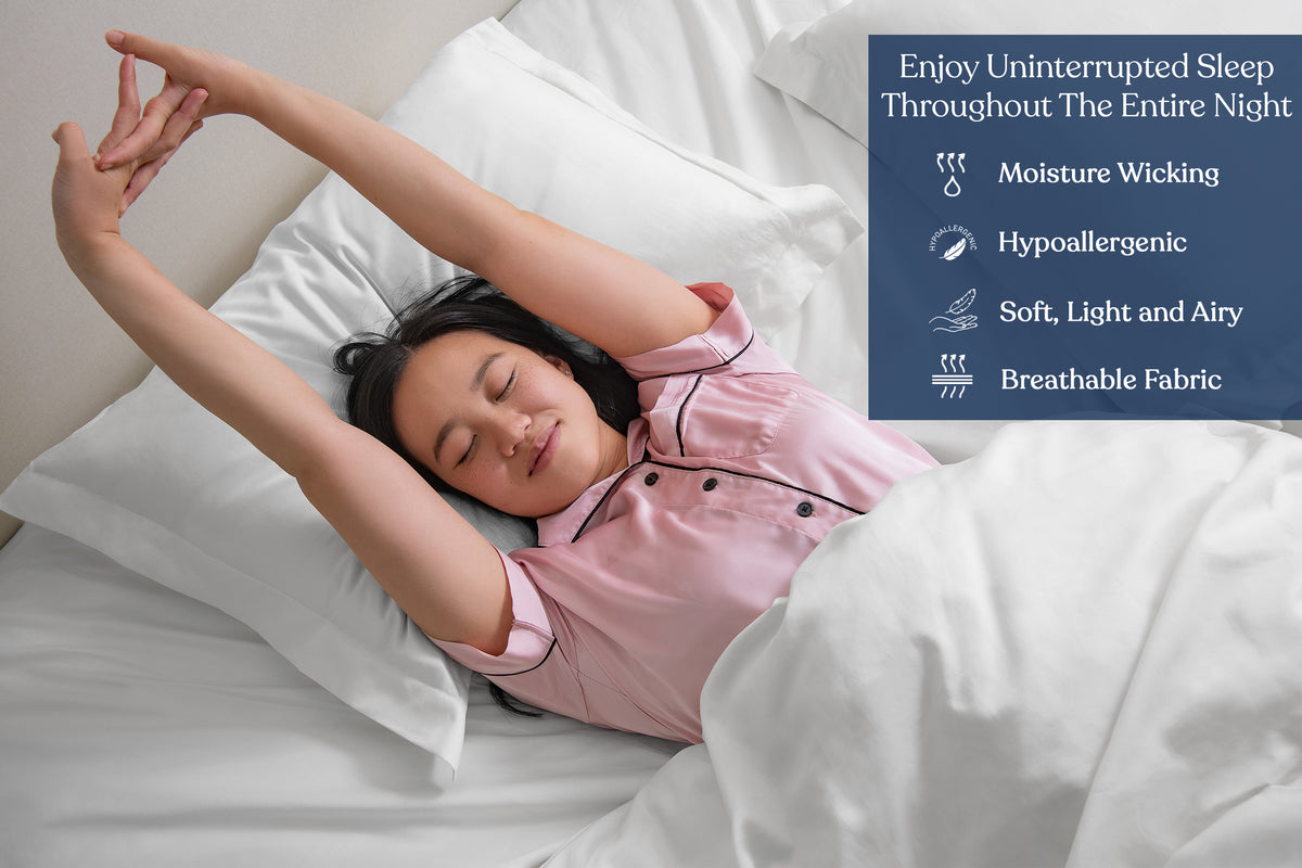 Delara GOTS Certified 100% Organic Cotton Pillowcase Pack of 2, 400 TC, Moisture-Wicking, Smooth & Breathable Pillowcases