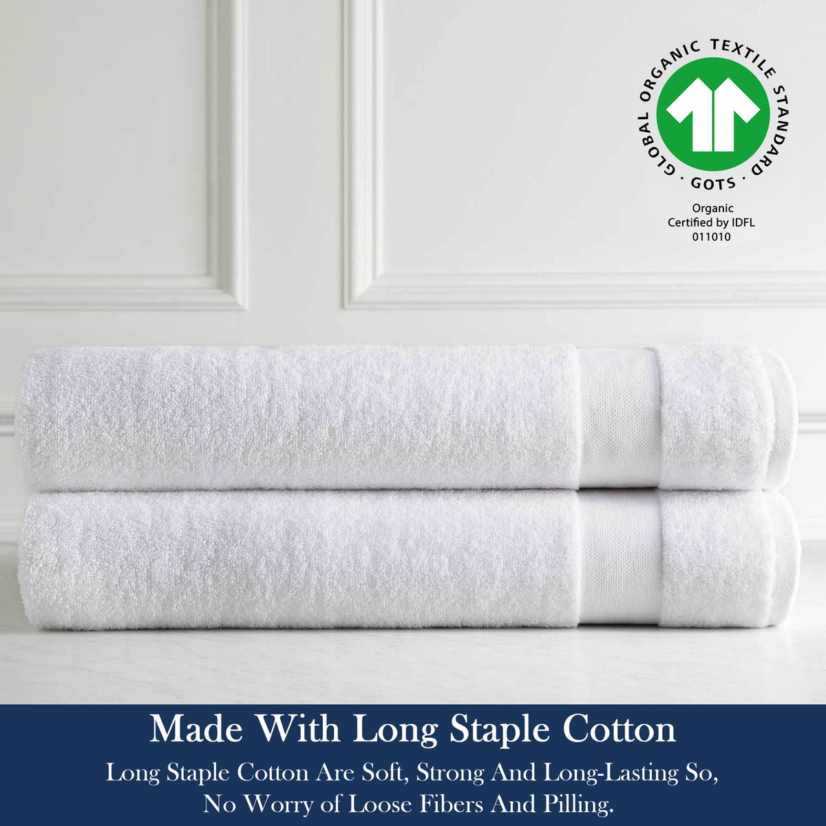 Delara 100% Organic Cotton Soft, Quick Dry & Ultra-Absorbent Hand Towel (Pack of 2)