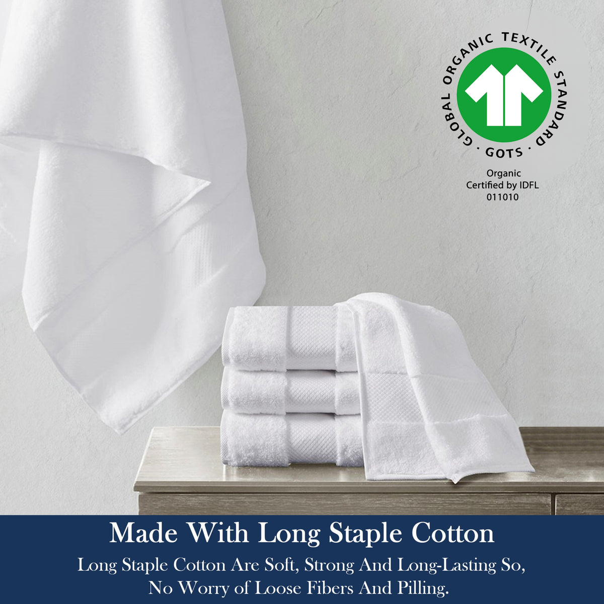 Delara 100% Organic Cotton Soft, Quick Dry & Ultra-Absorbent 30"x58", Bath Towels(Pack of 4)