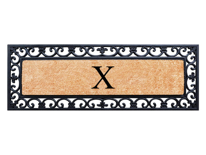 A1HC Rubber Coir Doormat For Outdoor Entrance, Anti-Shed Treated Front Door Mat 18x48, Monogrammed