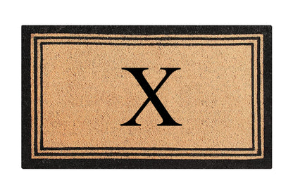A1HC Personalized Monogram Coir Door Mat – Front Door Mat with Border Design, PVC Backing Outdoor Entryway Doormat