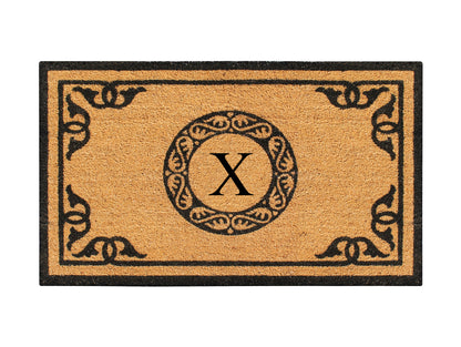 A1HC Natural Coir Door Mat 24x39, Anti-Shed Treated Durable Doormat for Outdoor Entrance Monogrammed