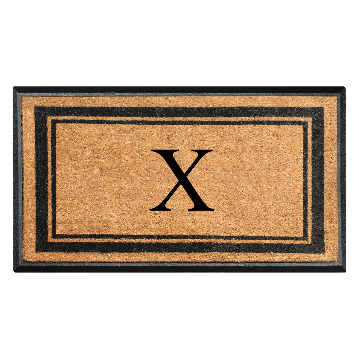 A1HC Personalized Monogram Rubber Coir Door Mat 30" x 48" – Custom Front Door Mat with Non-Slip Rubber Backing for Entryway, Porch & Patio
