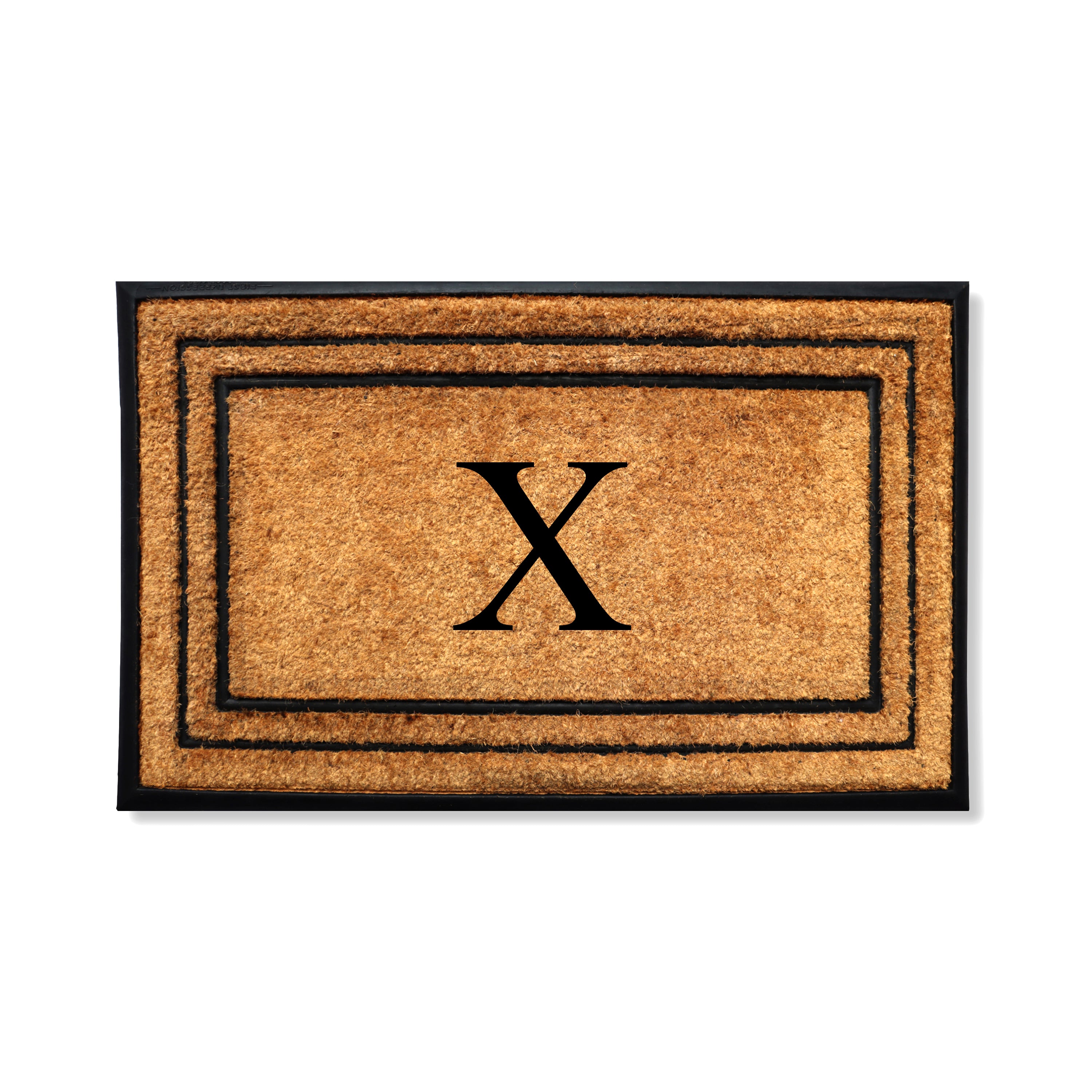 A1HC Personalized Monogram Coir Door Mat 18" x 32" Custom Front Door Entryway Mat with Rubber Border Non-Slip