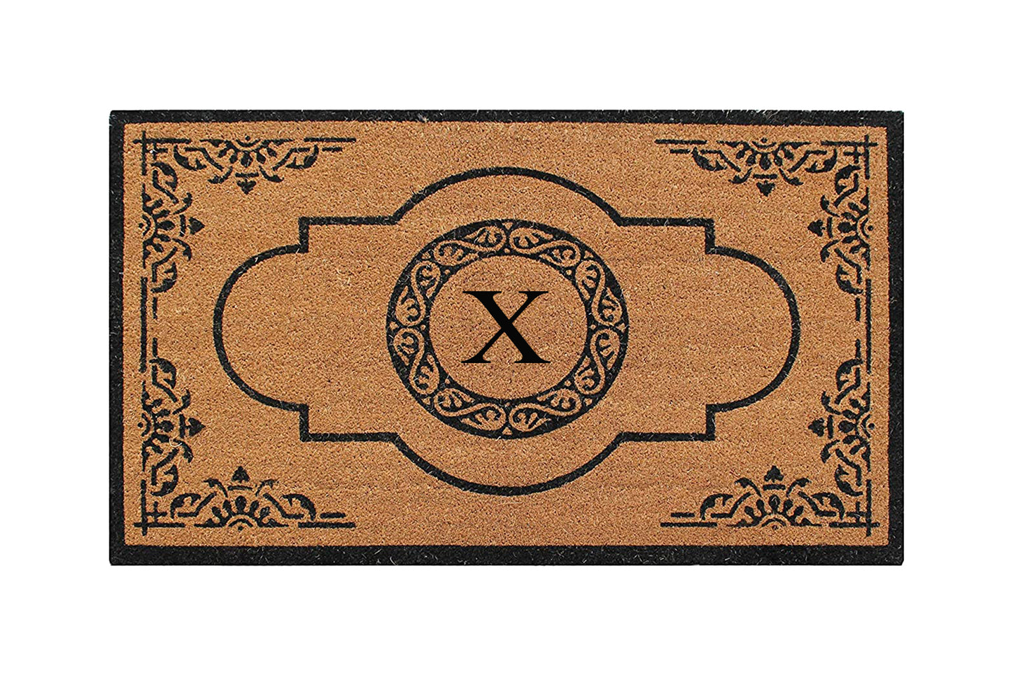 A1HC Natural Coir Durable Anti-Shed Treated Outdoor Entrance Monogrammed Doormat