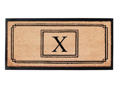 A1HC Natural Coir Monogrammed Heavy Duty Entrance Door Mat 24X48, Anti-Shed Treated Durable Doormat
