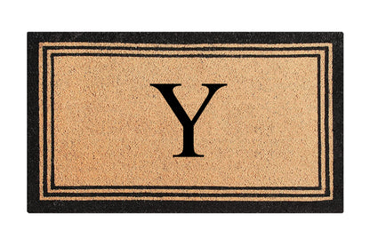 A1HC Personalized Monogram Coir Door Mat – Front Door Mat with Border Design, PVC Backing Outdoor Entryway Doormat