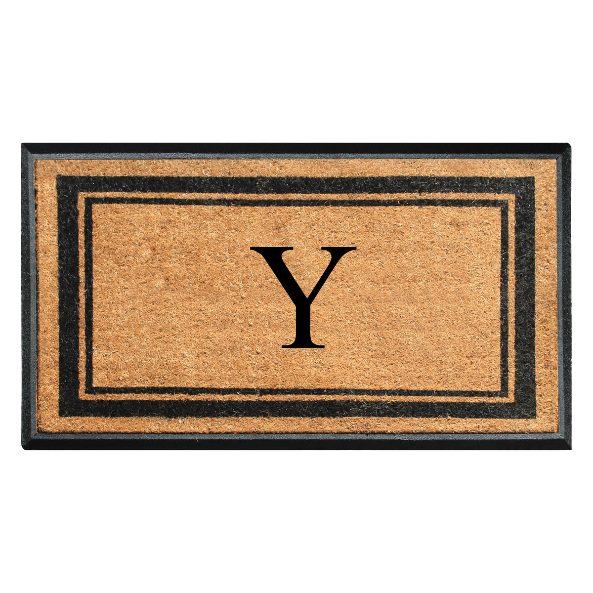 A1HC Personalized Monogram Rubber Coir Door Mat 30" x 48" – Custom Front Door Mat with Non-Slip Rubber Backing for Entryway, Porch & Patio
