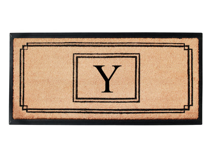 A1HC Natural Coir Monogrammed Heavy Duty Entrance Door Mat 24X48, Anti-Shed Treated Durable Doormat