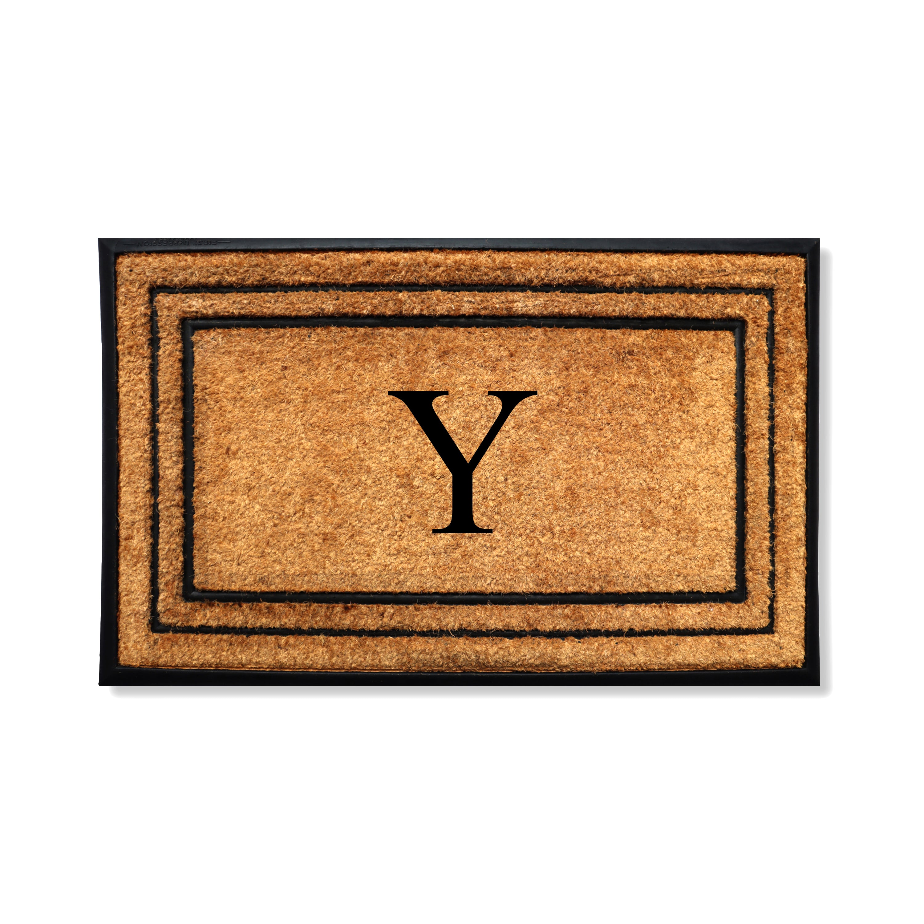 A1HC Personalized Monogram Coir Door Mat 25" x 57" Custom Front Door Entryway Mat with Rubber Border Non-Slip