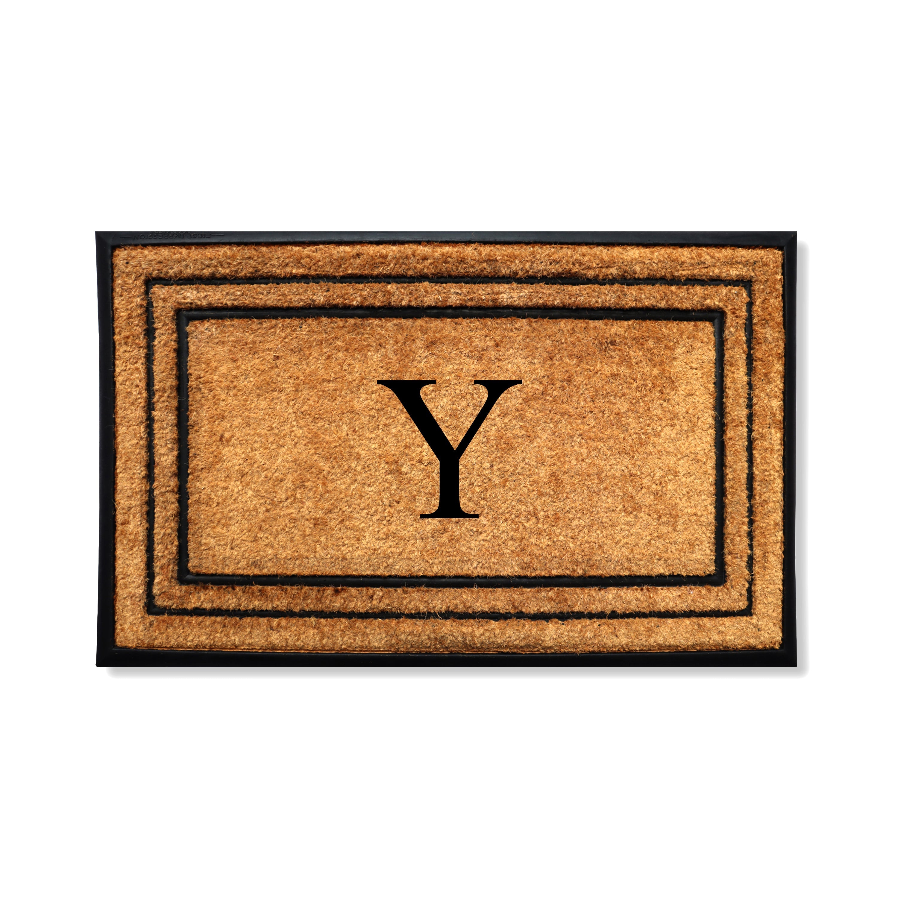 A1HC Personalized Monogram Coir Door Mat 24" x 39" Custom Front Door Entryway Mat with Rubber Border Non-Slip