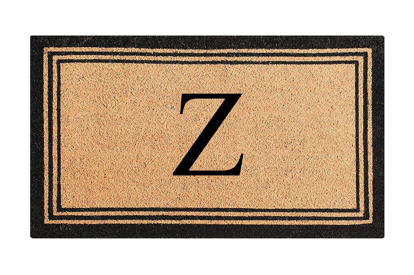 A1HC Personalized Monogram Coir Door Mat – Front Door Mat with Border Design, PVC Backing Outdoor Entryway Doormat