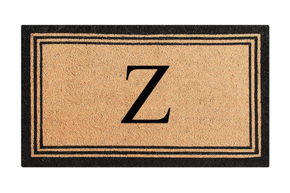 A1HC Personalized Monogram Coir Door Mat – Front Door Mat with Border Design, PVC Backing Outdoor Entryway Doormat