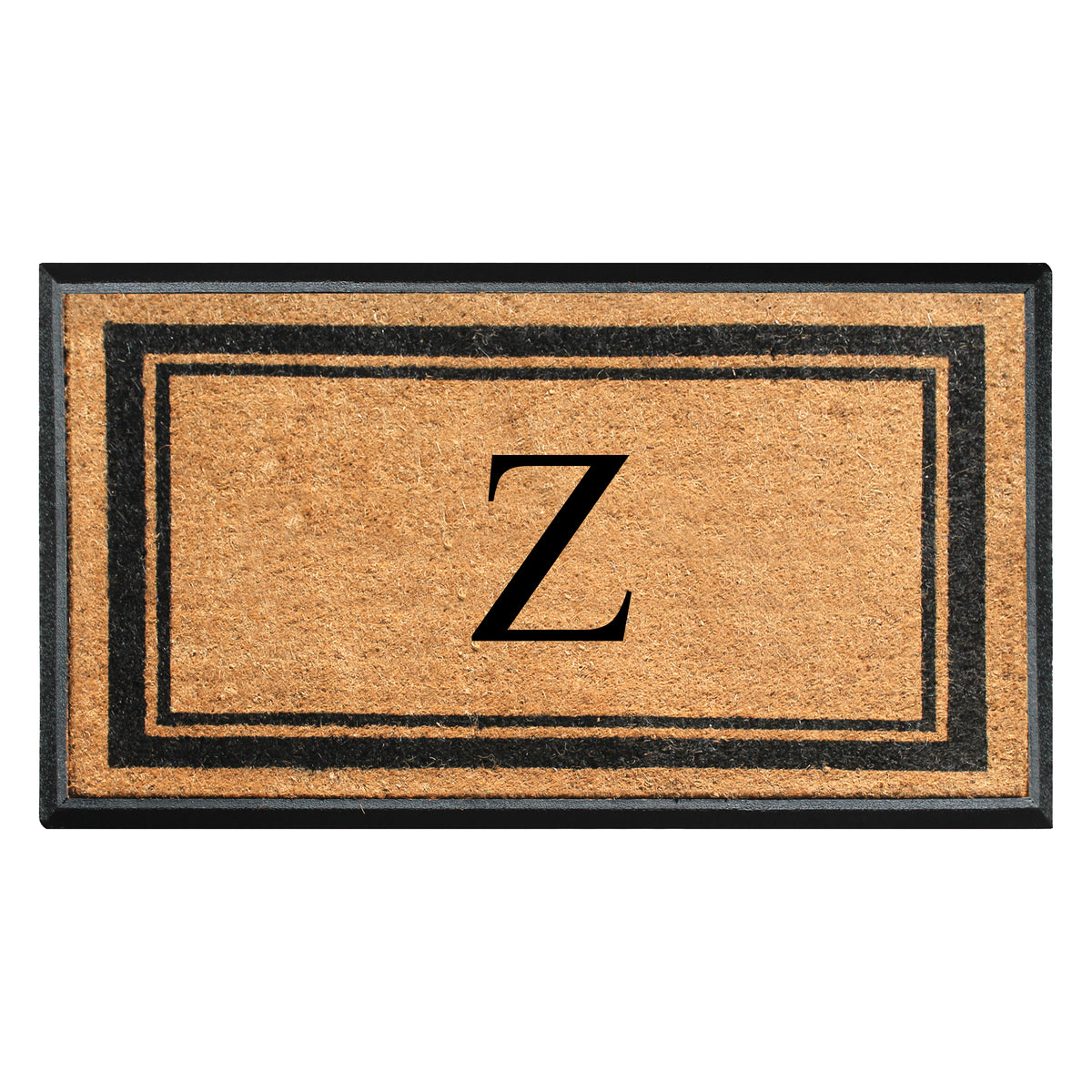A1HC Personalized Monogram Rubber Coir Door Mat 30" x 48" – Custom Front Door Mat with Non-Slip Rubber Backing for Entryway, Porch & Patio